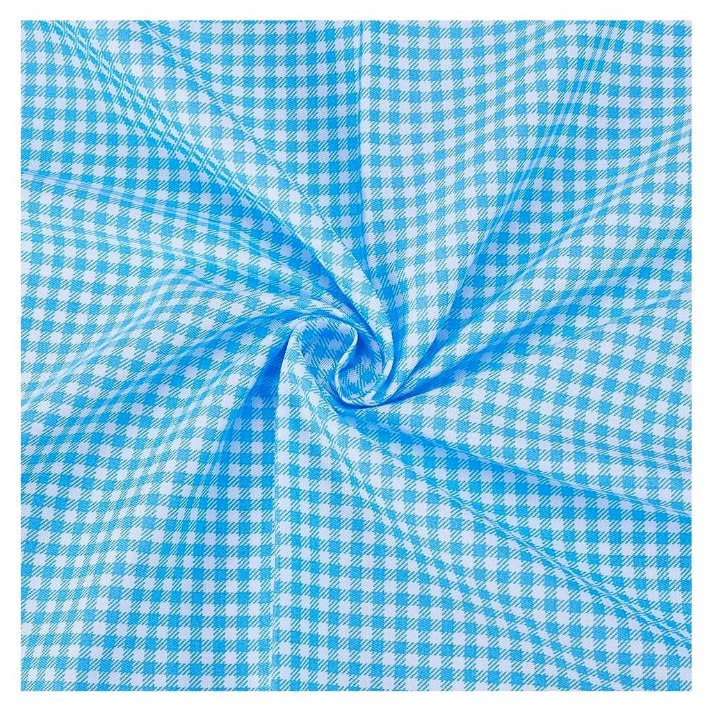 1 m blauer Baumwollstoff 160 cm Breite, blaues Karomuster für Quiltzubehör, Vorhänge, Bekleidung, DIY-Bastelarbeiten, Patchwork, Nähen und Heim...