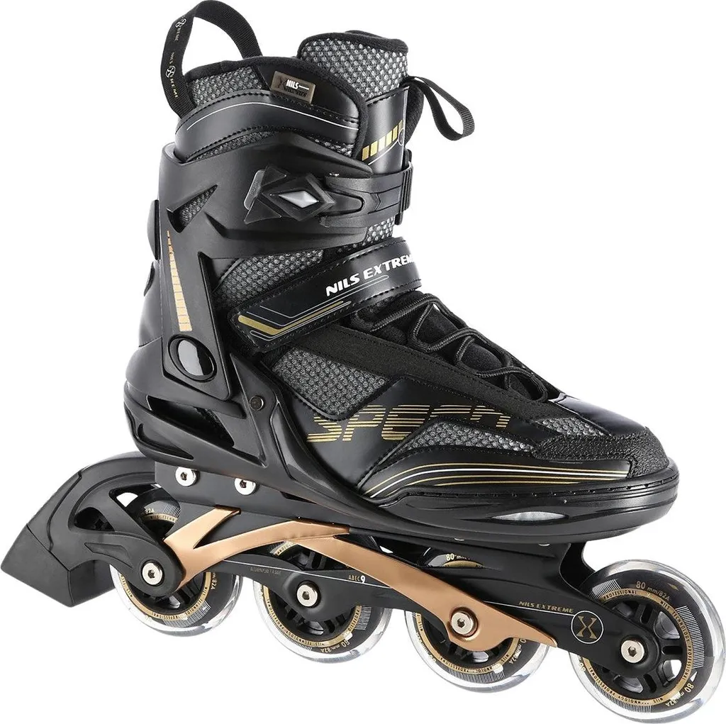 Roller fitness pour sport et loisirs patins noir or en taille 43