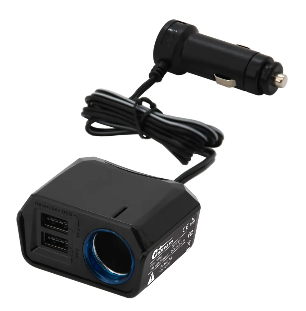 Recensione Compass 07432 Adattatore 12V + 2x USB 2400mA | Test