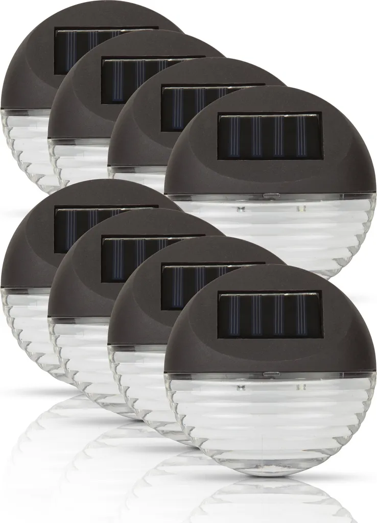 Applique Solaire pour Clôture LED 11cm Balisage de Jardin - Lot de 8