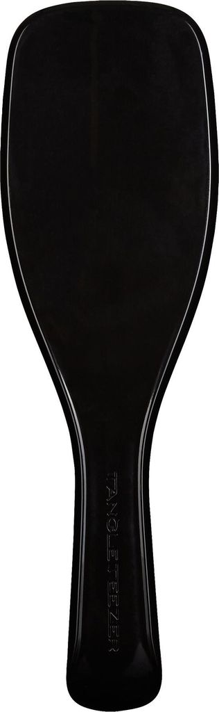 A black hairbrush on a white background.