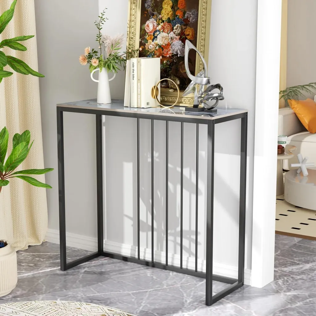 Tavolo Consolle Bianco Smeraldo 80cm | Mobile Ingresso Moderno