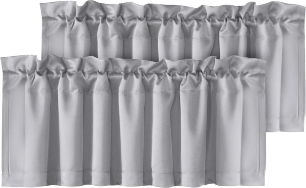 INF Verdunkelungsvorhänge 2er Set - Polyester Kurzgardinen für Wohnzimmer Hellgrau
