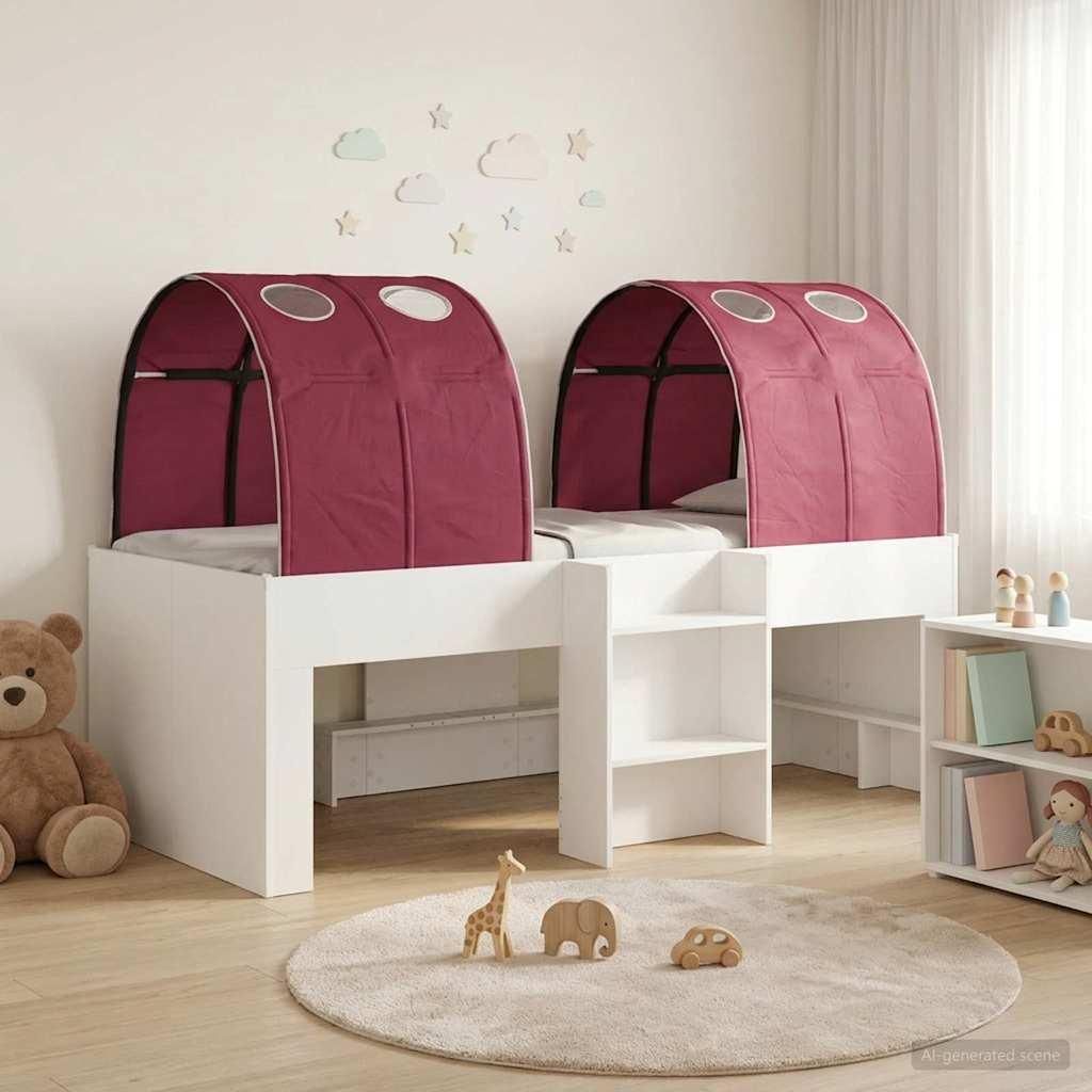 Maison Exclusive - Bett mit Tunnel 3 Stk. Weiß und Rot Holzwerkstoff