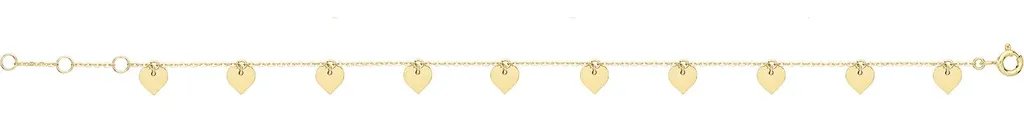 Bracelet de Charm Femme Coeur Or 375/1000 - 18cm TRS27593 Bijou Chic