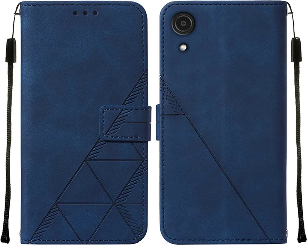 Samsung A03 Core Cover Blu Goffrata: Stile Wallet & Protezione Top