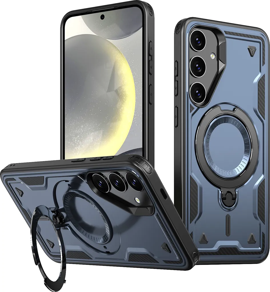 Custodia Samsung S25+ Blu Anti-Shock Magnetica con Anello Supporto