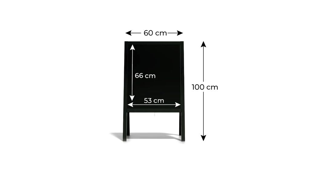 Reklamní áčko s křídovou tabulí 100x60 cm- černé Obrázek produktu 11