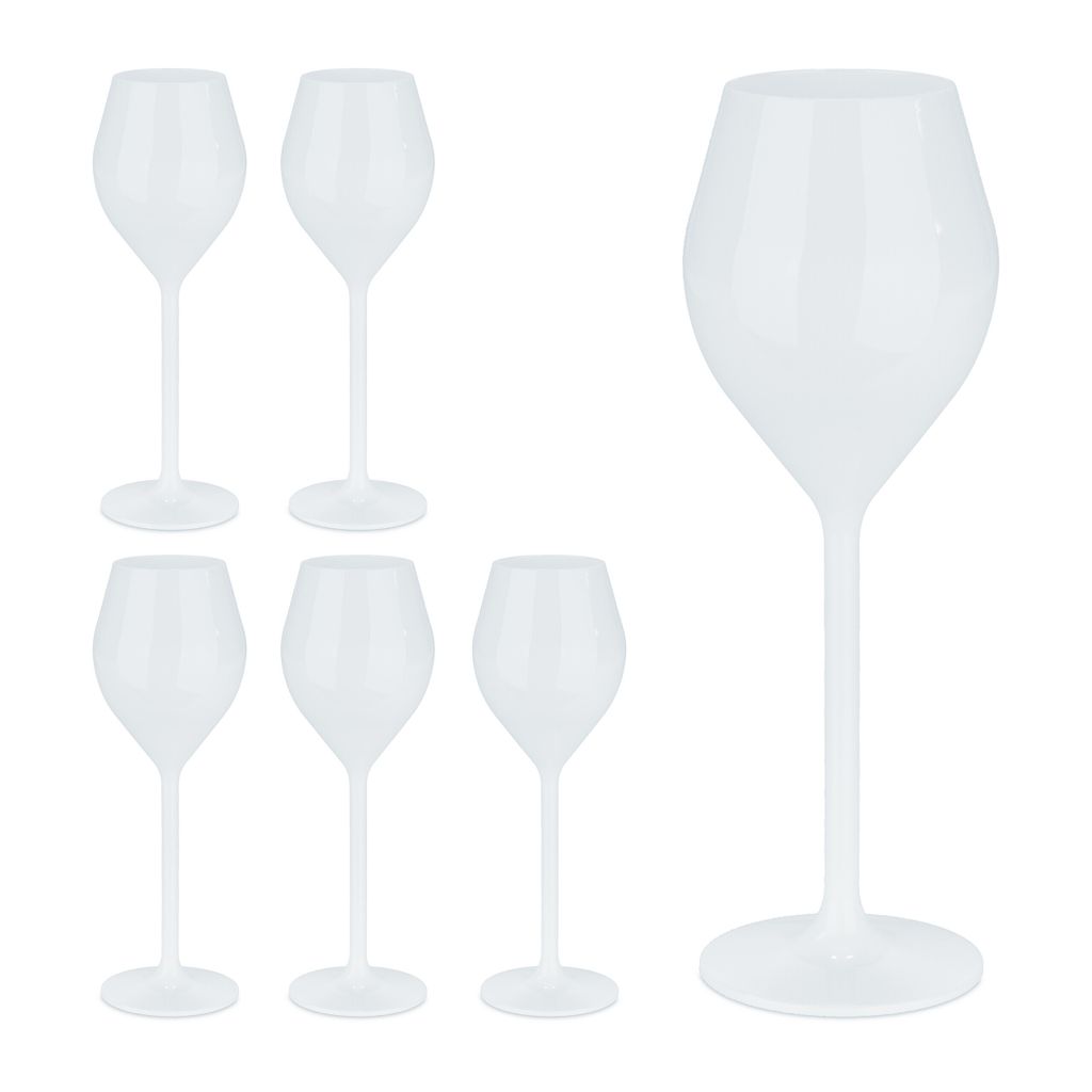 relaxdays Champagner Gläser Kunststoff 6er Set