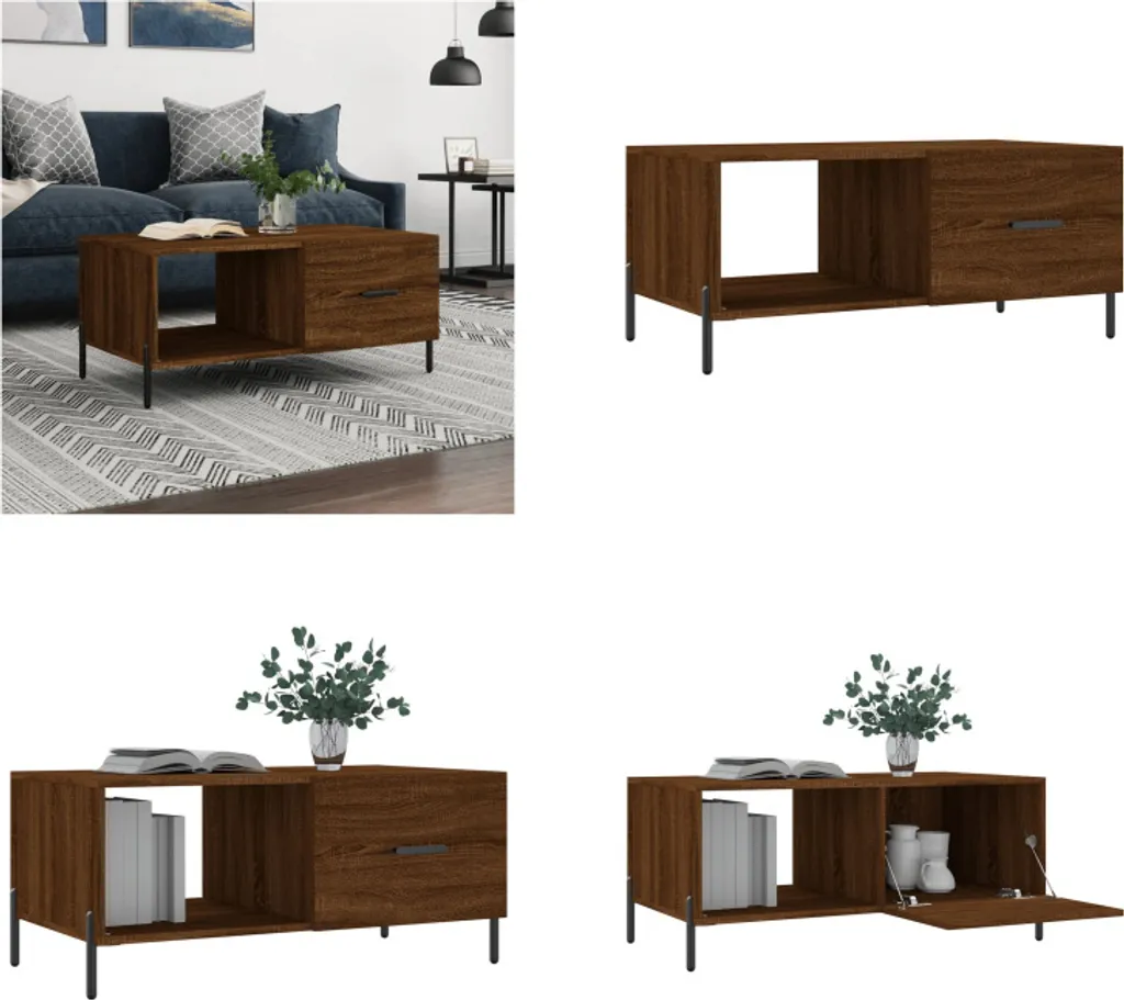 Tavolino Salotto Rovere Marrone 90x50x40 cm - Must-Have Living