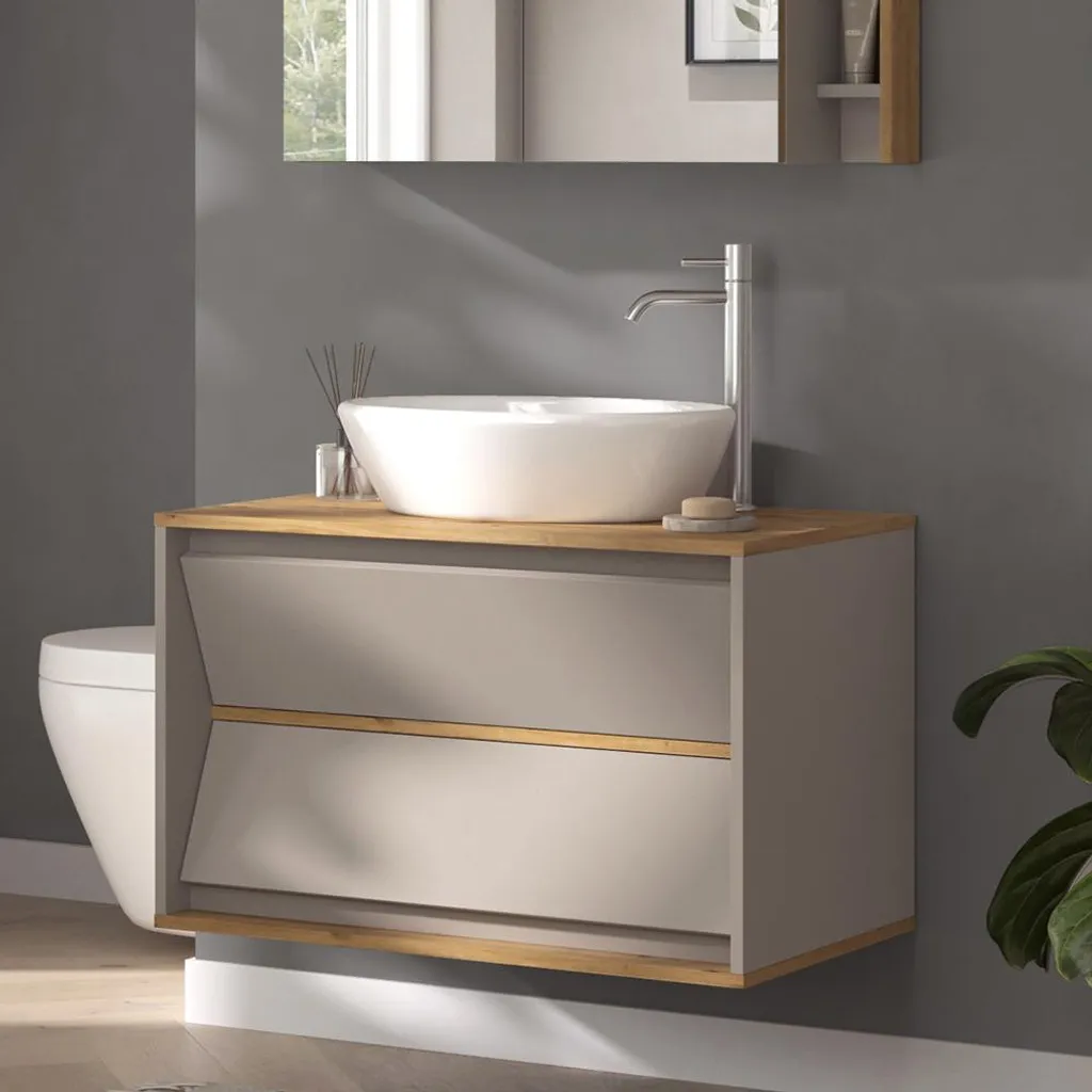 Vicco Mobile Sottolavabo Edelin 80cm: Cachemire e Legno Artigianale - 5