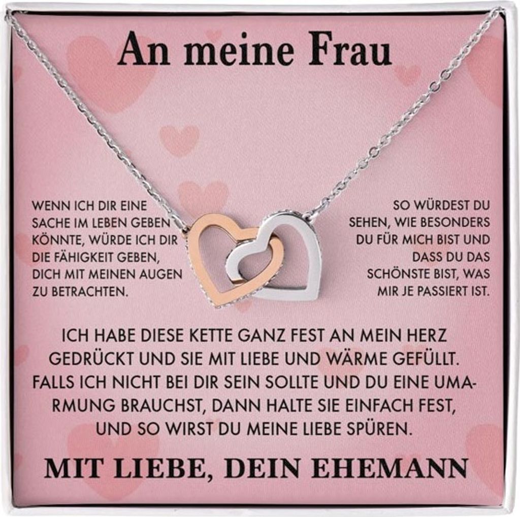 An meine Frau - Verbundene-Herzen-Halskette - Geschenkidee Produktbild 