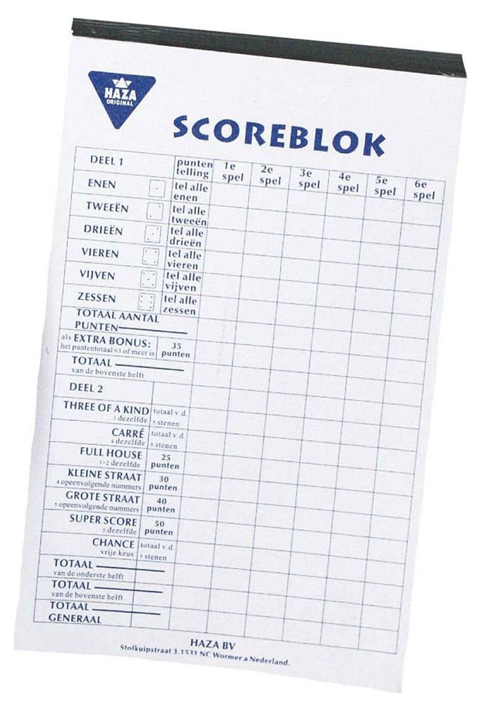 Haza Witbaard Score Block, 250 Blätter