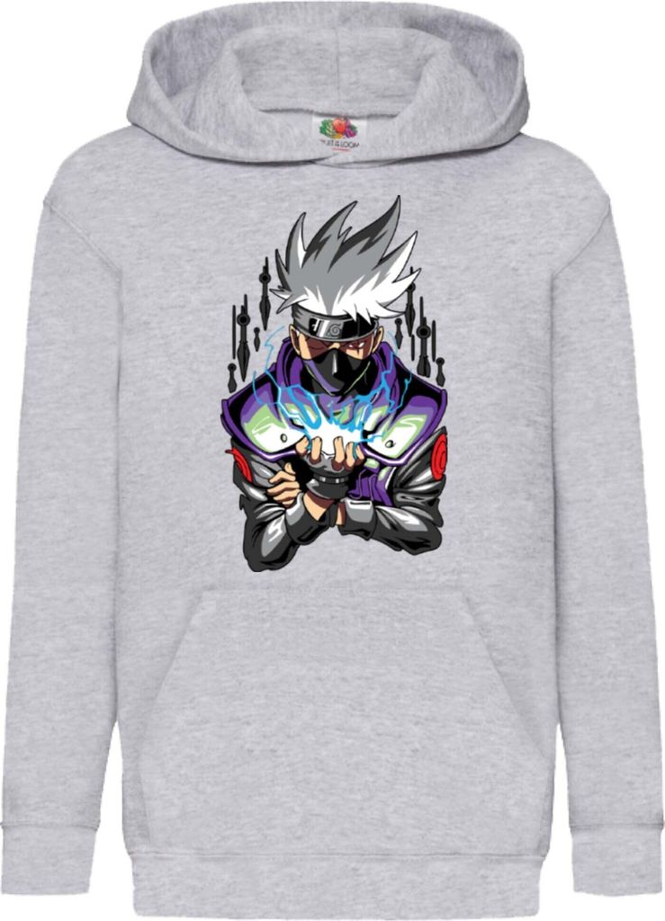 Kinder Kapuzenpullover Japan Manga Comics Anime Naruto Kakashi Hatake Sharingan Var-036 Kakashi Sharingan, 5-6 Jahr - 116 / Grau