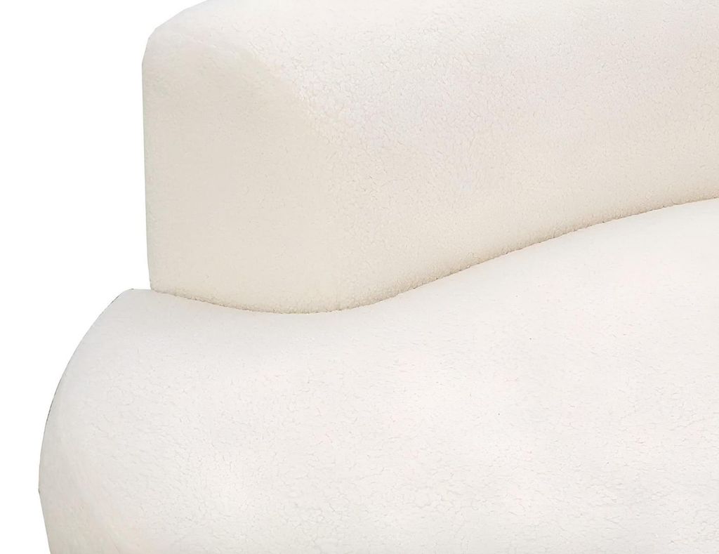 Designer Wohnzimmer Garnitur Weißer 4-Sitzer Designer Stoffsessel