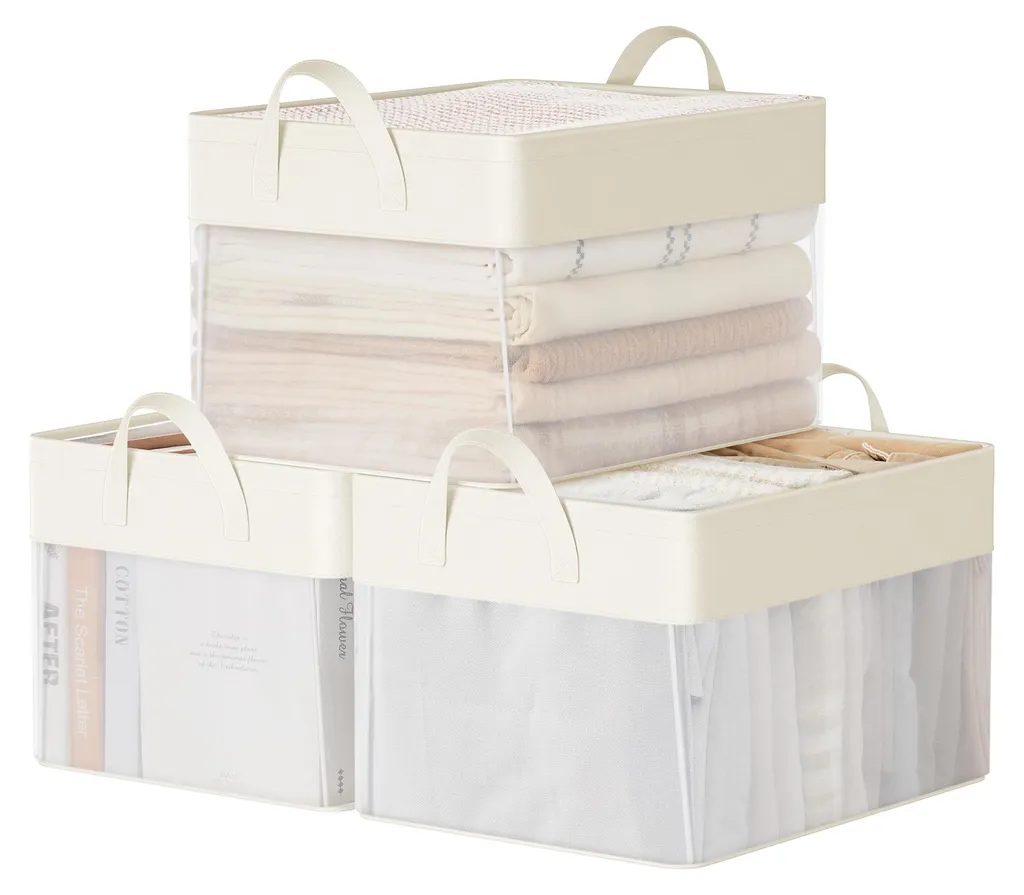 Organisateur de Chambre et Salon : Lot de 3 Boîtes en Tissu Pratiques
