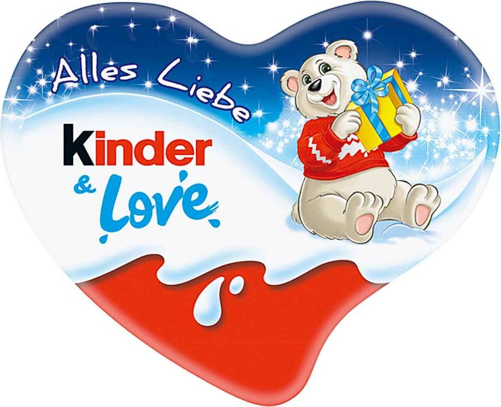 Ferrero Kinder und Love Herz aus Schokolade und Milchcreme 37g