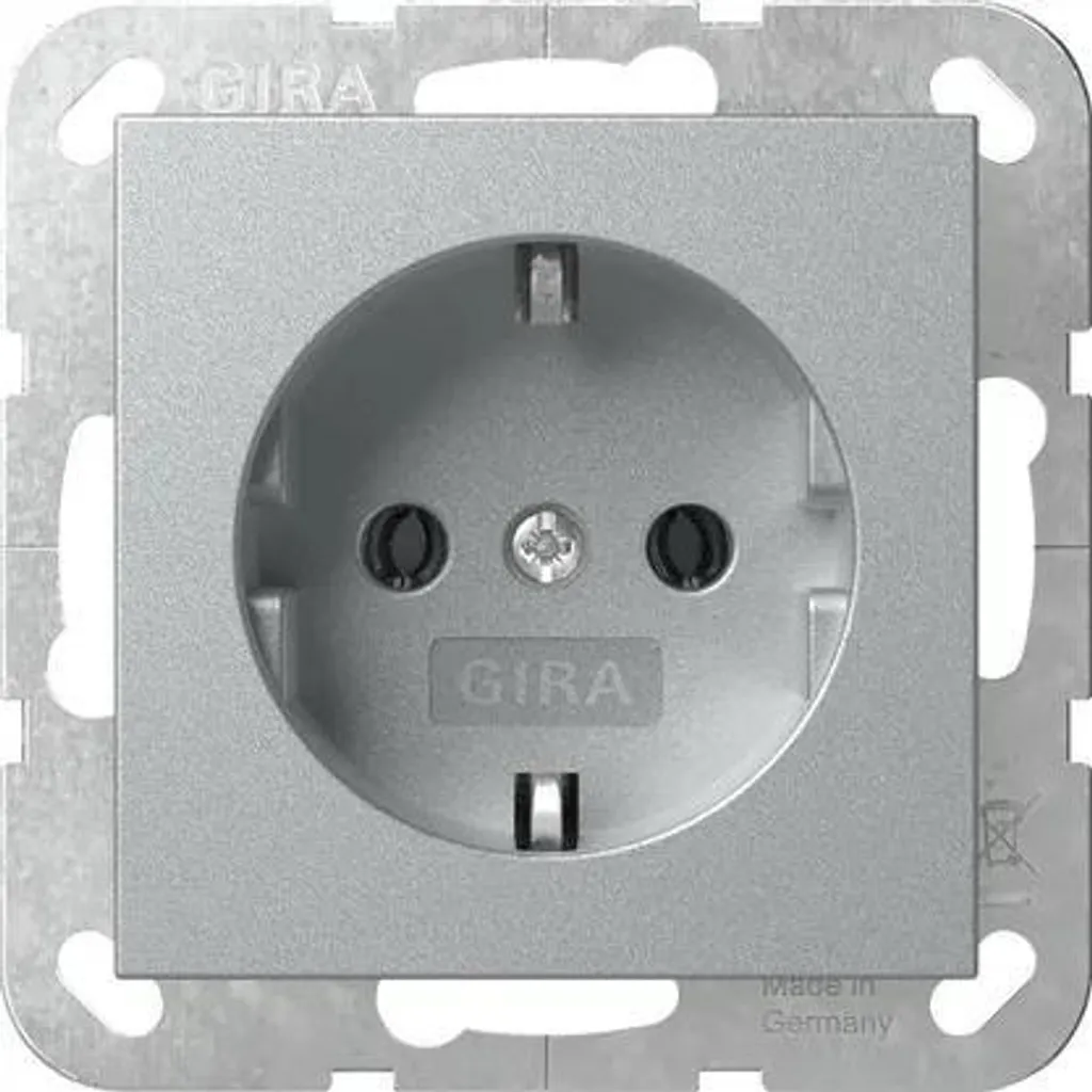 Remplacer prise usée par Gira SCHUKO Système 55 Aluminium 418026 fiable