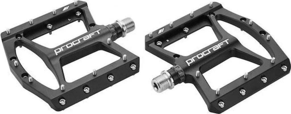 Pédales Procraft Flat Grip Advanced CNC 110x108mm vtt noires