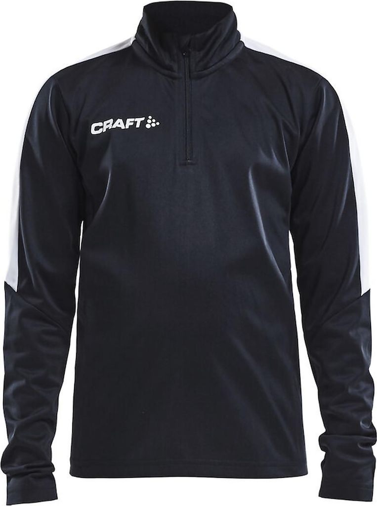 CRAFT Progress Halfzip LS Tee JR Black/White 122/128