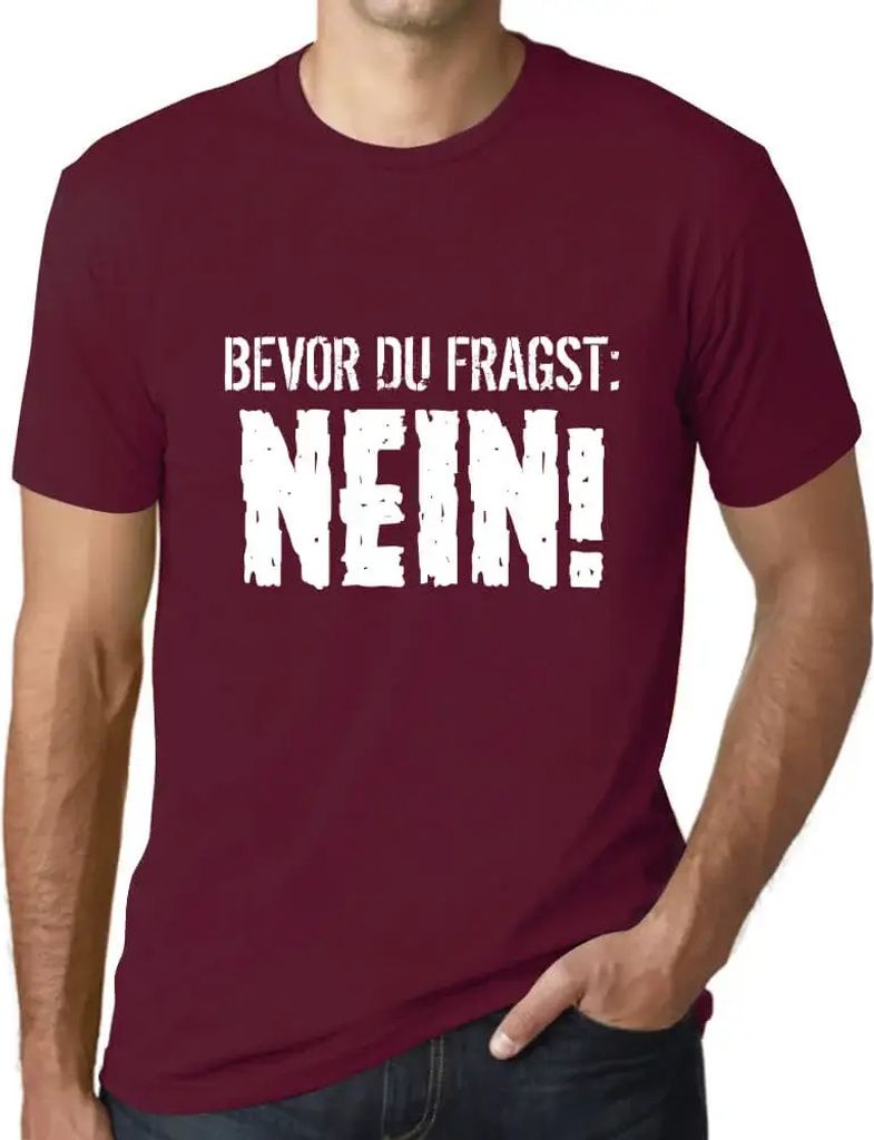 Herren Grafik T-Shirt Bevor Du Fragst: Nein Öko-Verantwortlich Vintage Jahrgang Kurzarm Lustige Druck Geburtstag Geschenk Mann