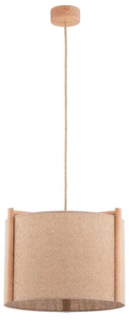Suspension LEIDI Alfa en bois clair et beige E27 105x42x42 cm IP20