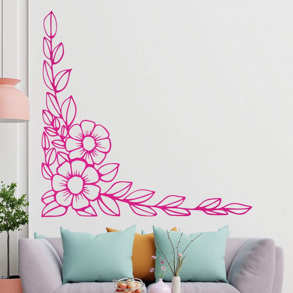 Blumen - Ranken Wandtattoo in 6 Größen - Wandaufkleber Wall Sticker - Dekoration, Küche, Wohnzimmer, Schlafzimmer, Badezimmer