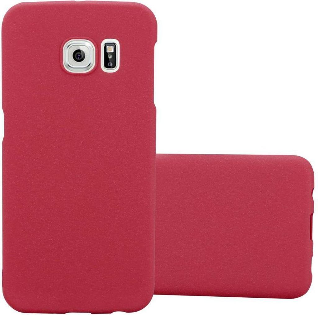 Cadorabo Schutzhülle für Samsung Galaxy S6 EDGE Hülle in Rot Etui Hard Case Handyhülle Cover
