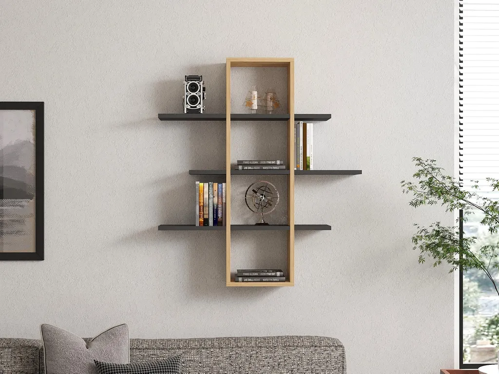 Bibliothèque Murale de Salon Ardo Sapphire Anthracite Skye Decor 96cm