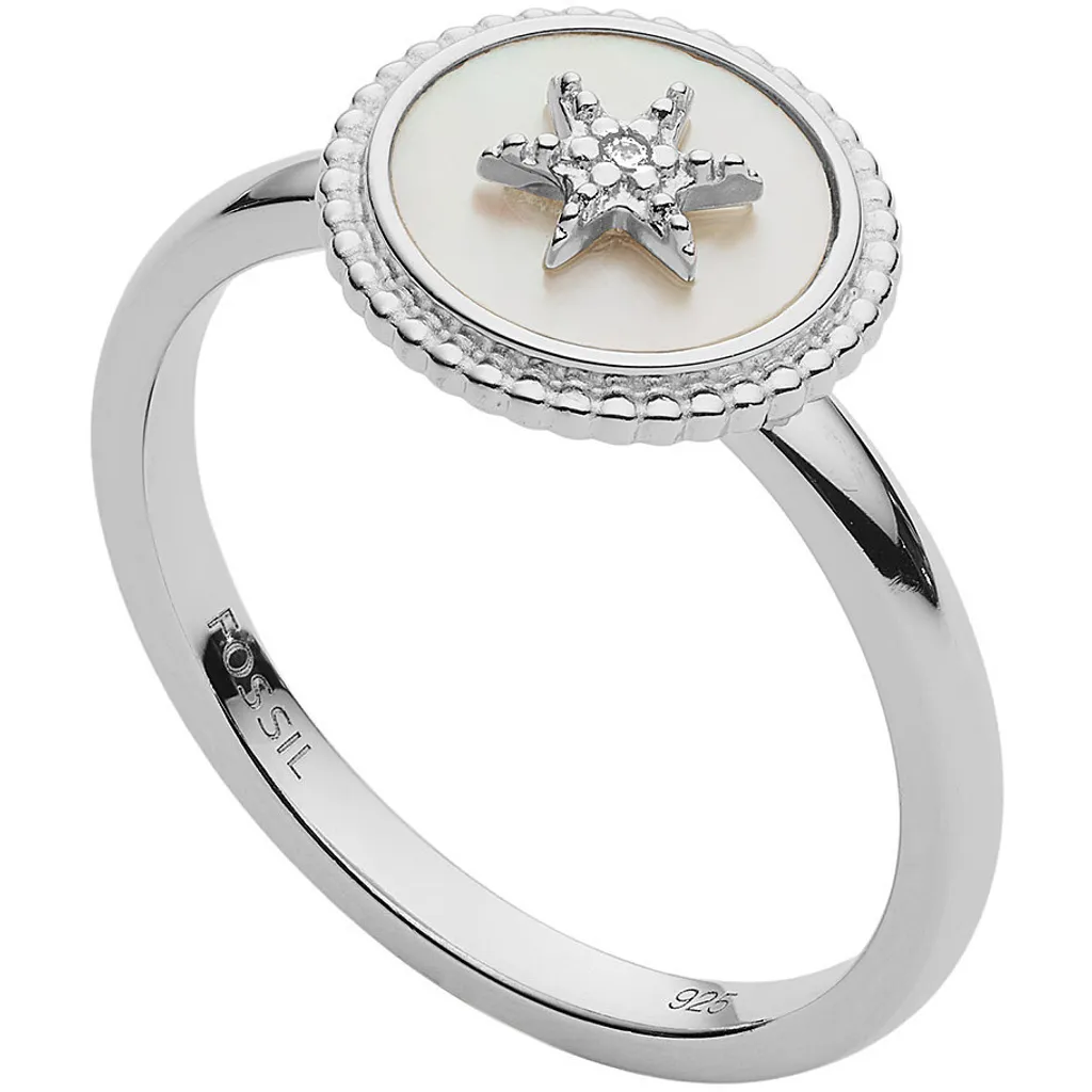 Fossil JFS00503040503 Anello Stella Argento 925 Certificato Misura 50