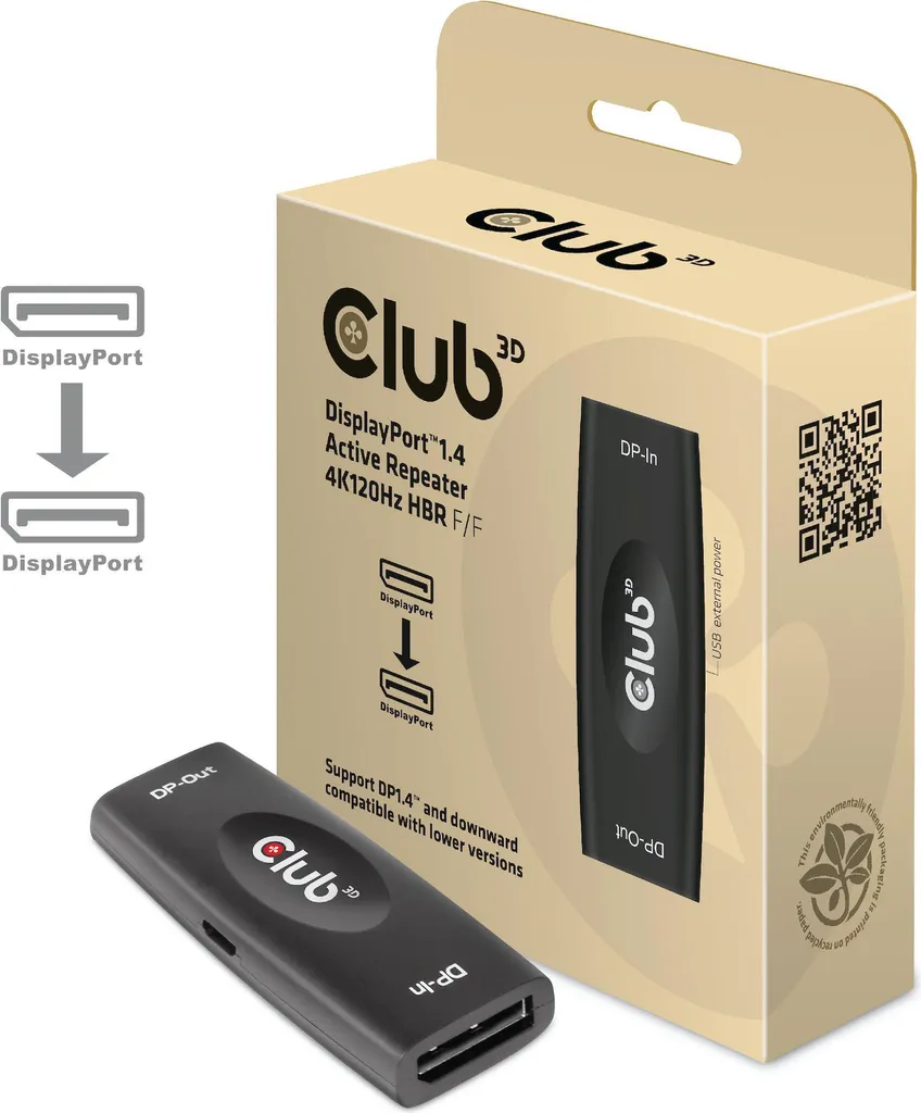 Club3D CAC-1007 Boost 4K120Hz - Ripetitore DisplayPort 1.4 per Gaming