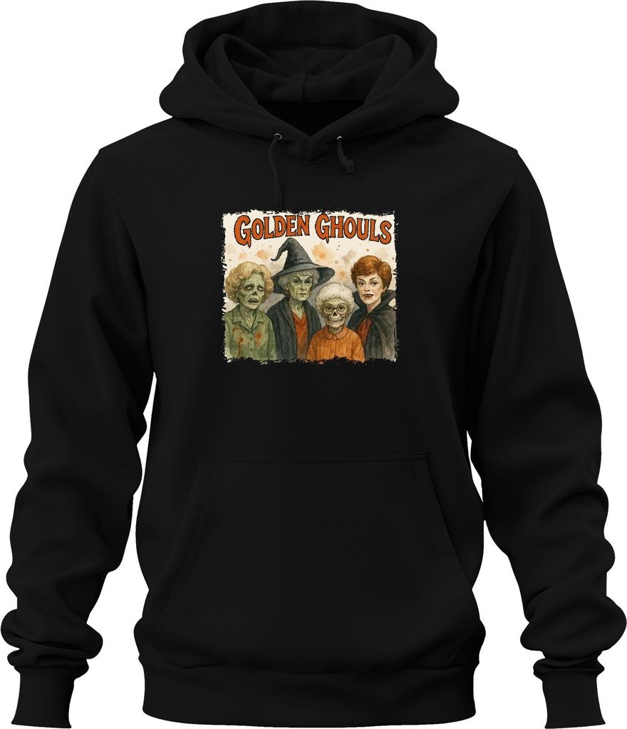 Golden Ghouls Halloween Golden Girls Zombie Omas Hexe Skelett Vampir Uni Hoodie Kapuzenpullover, Schwarz, M