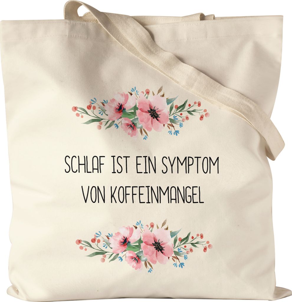 Beutel mit Spruch Schlaf ist ein Symptom von Koffeinmangel Produktbild 