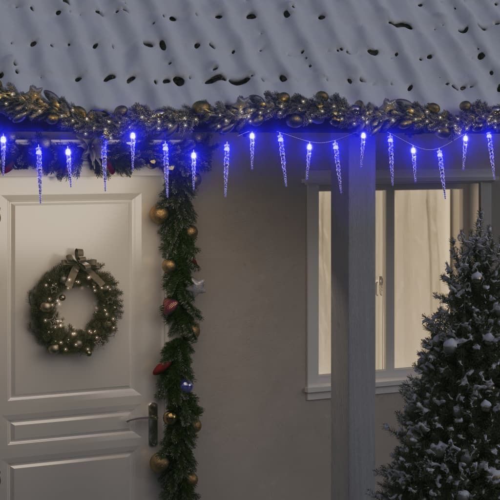 Design New Eiszapfen-Lichterkette 200 LEDs Blau 20 m Acryl PVC Christbaumschmuck CC94705812