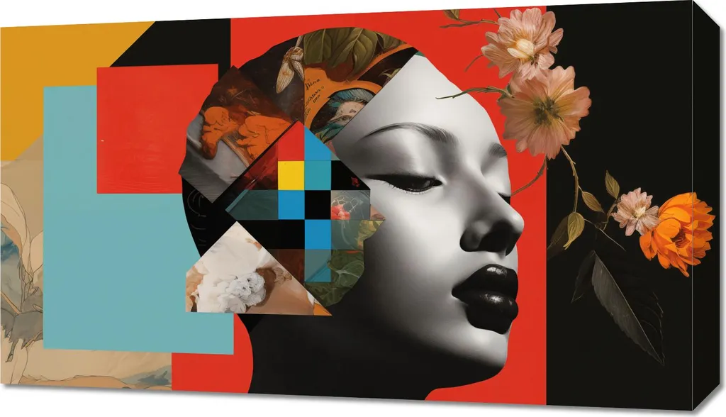 Tableau mural sculpté épanouissement ajouré 70x40 cm décor moderne