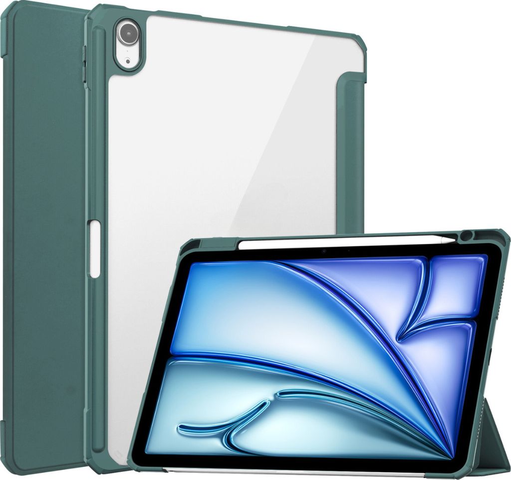 Case2go - Hülle kompatibel mit Apple iPad Air (2024) / Apple iPad Air (2025) - 11 Zoll - Acryl Silikon Tablet Case Schutzhülle - Schwarz