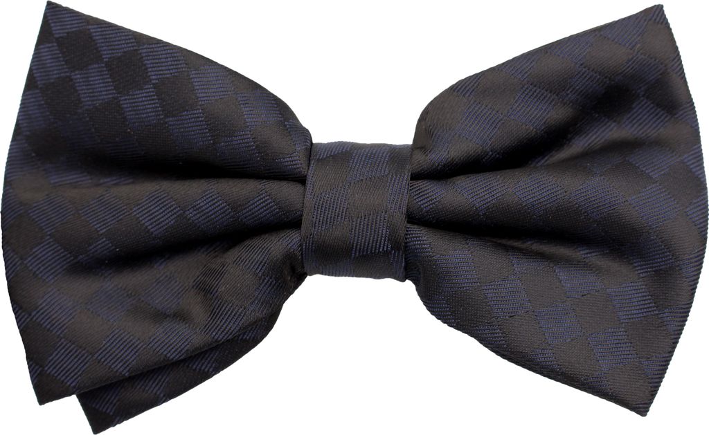 Fabio Farini - 1 Stück Herren Karomuster Fliegen - Männer Querbinder Vorgebunden Bowtie Schwarz/Blau