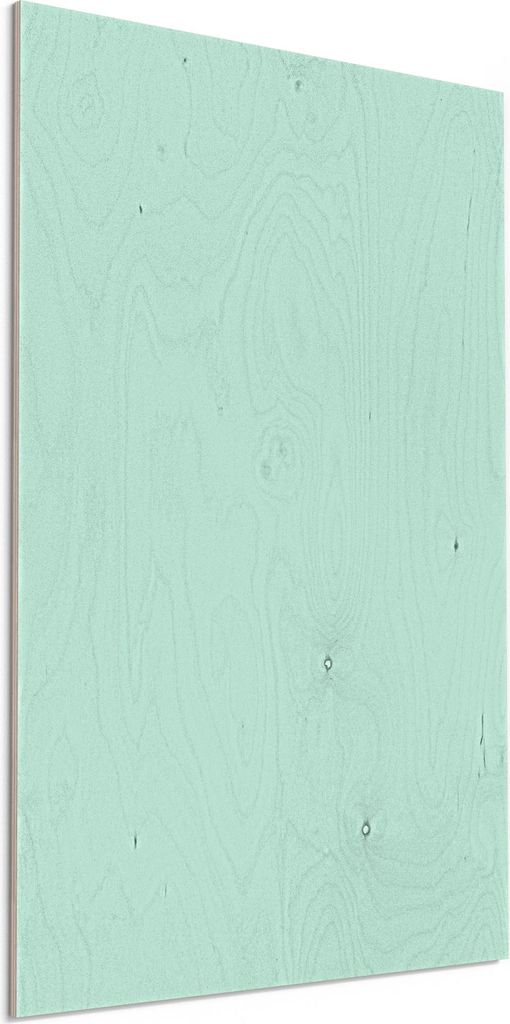 DEQORI Holzbild 40x60 cm 'Pastellfarben - Minze' Bild auf Holz Wandbild Kunstdruck