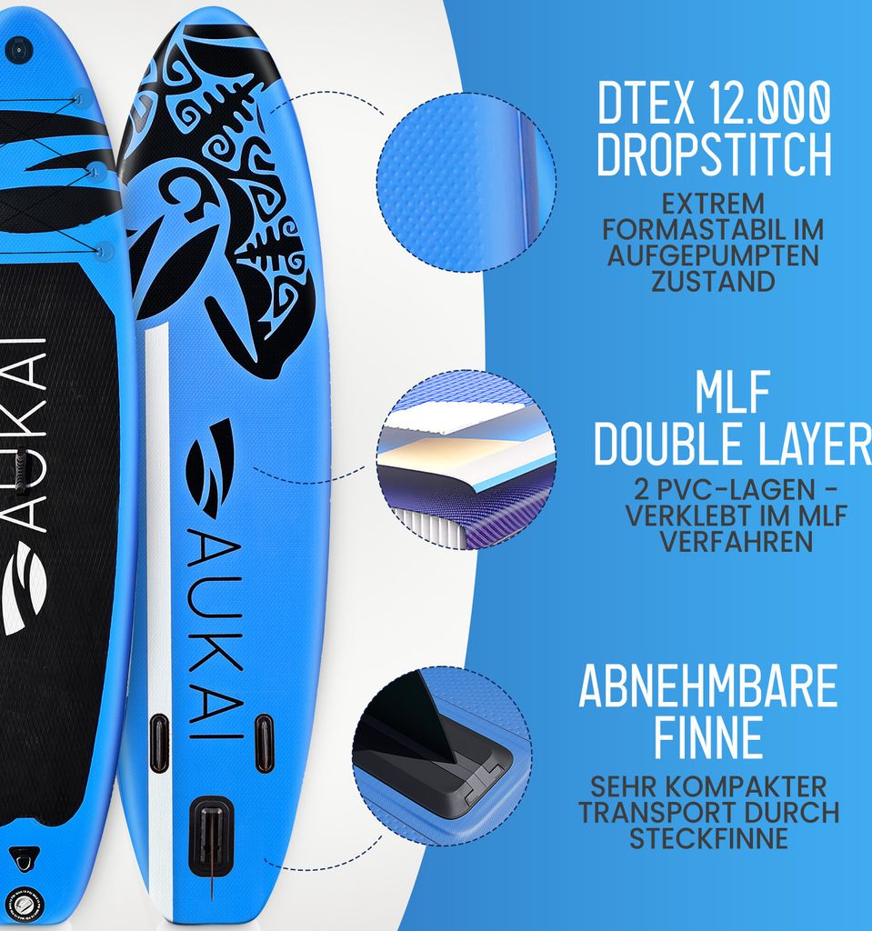 Aukai® Stand Up Paddle Board 320cm "Ocean" 2v1 s kajak Obrázok produktu 7