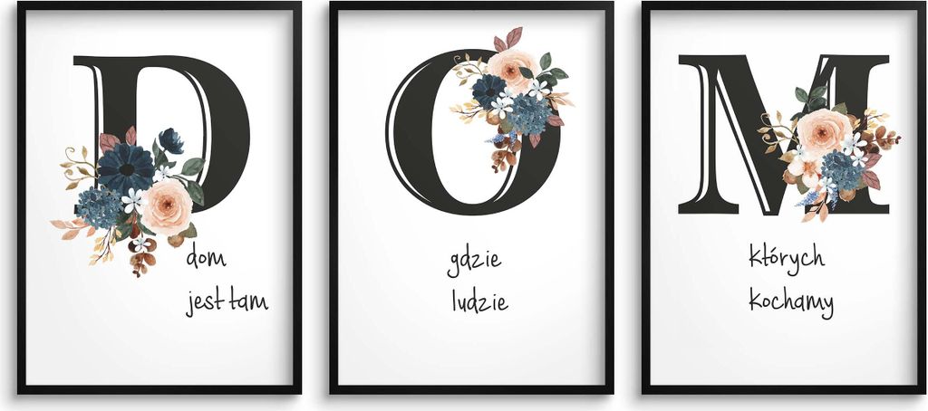 Poster für das Wohnzimmer Inspirierende Motivationsposter Home Family 3x50x70