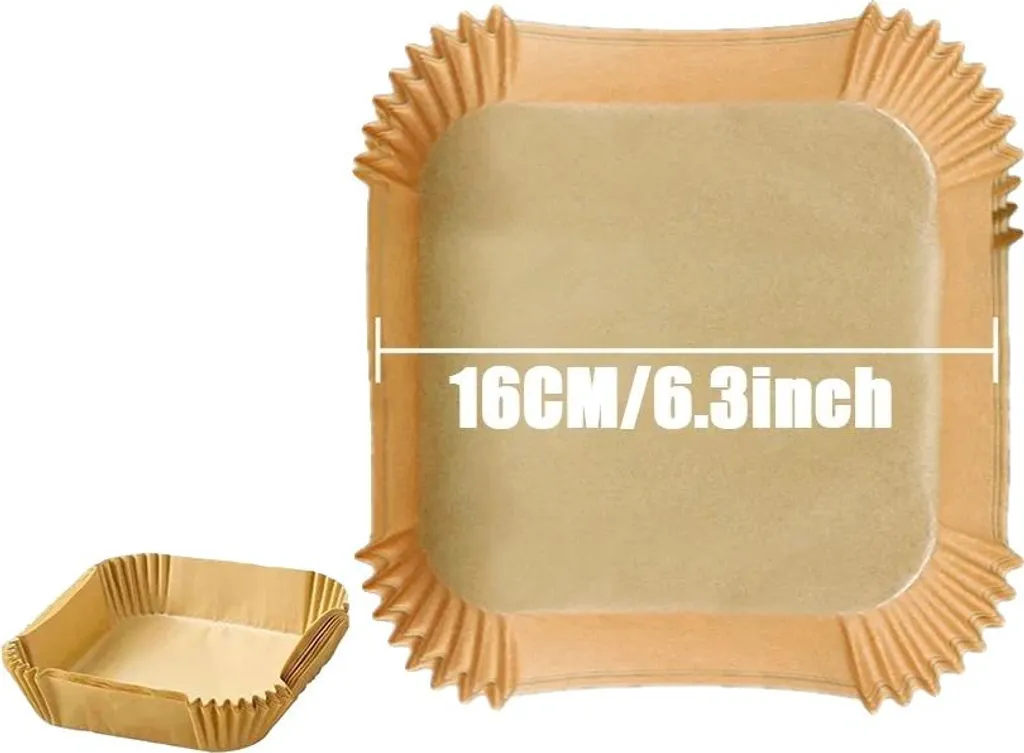 Inserti Friggitrice Aria Ecologici 16cm Quadrati - 300pz Carta Naturale