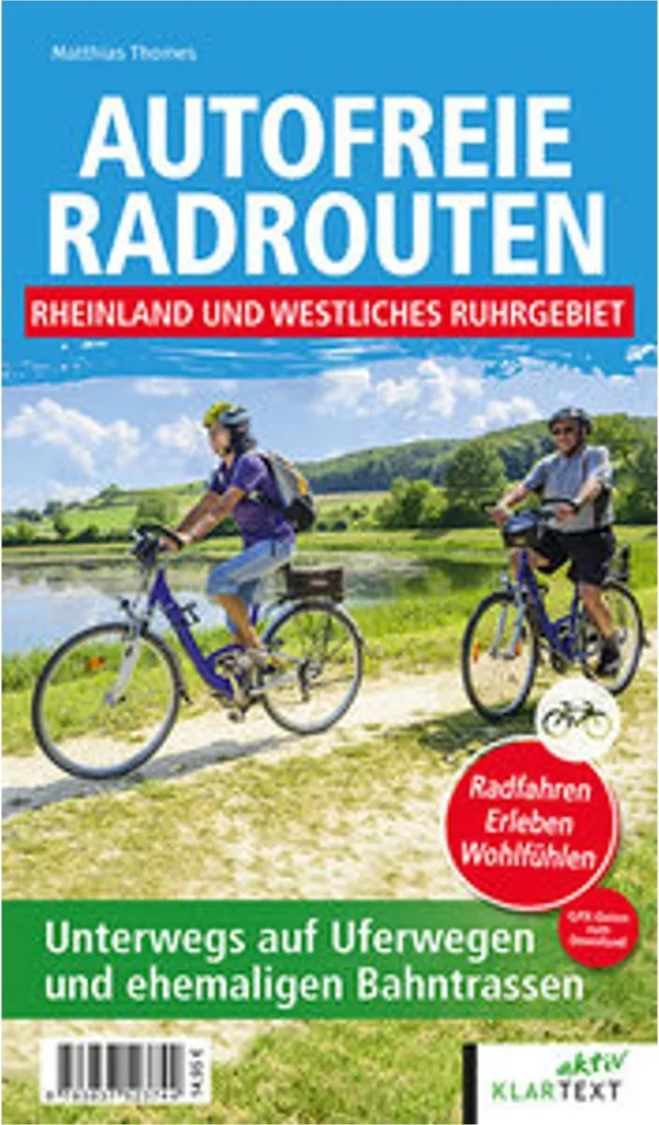 Carte de randonnée vélo Autofreie Radrouten Rhénanie et Ruhr de l'ouest
