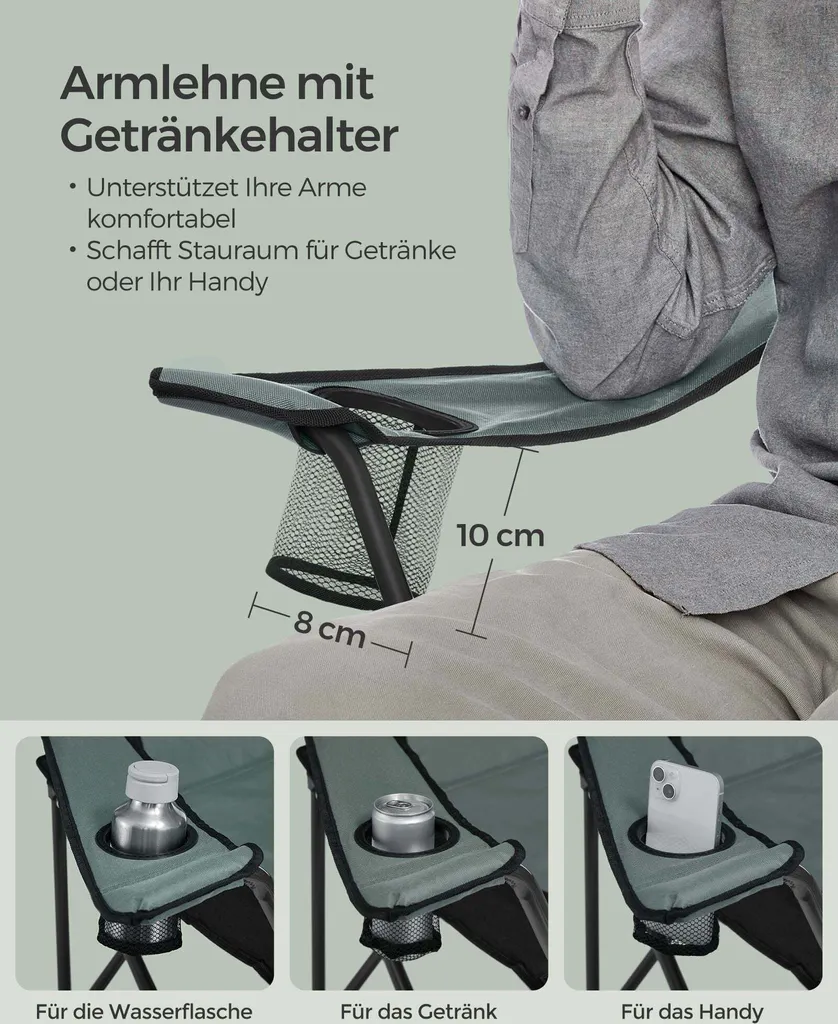 Siège pliable de camping Rootz portable et léger pour vos loisirs - 8