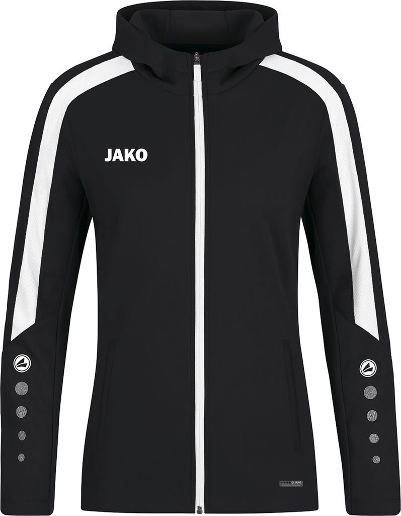 JAKO Damen Kapuzenjacke Power, Farbe:schwarz, Größe:40