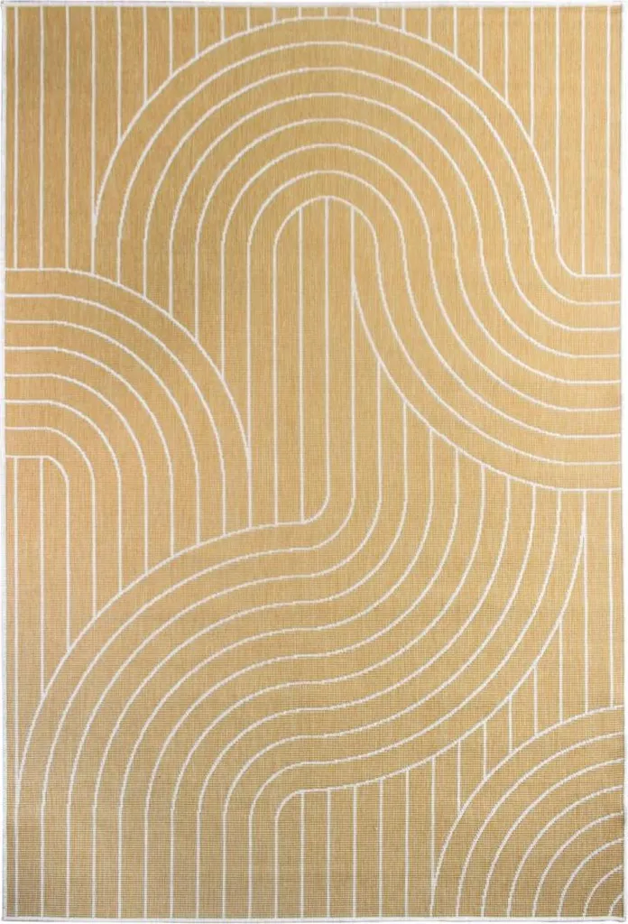 Tapis de terrasse réversible tissé plat - Kelim moderne EX1 COL bleu