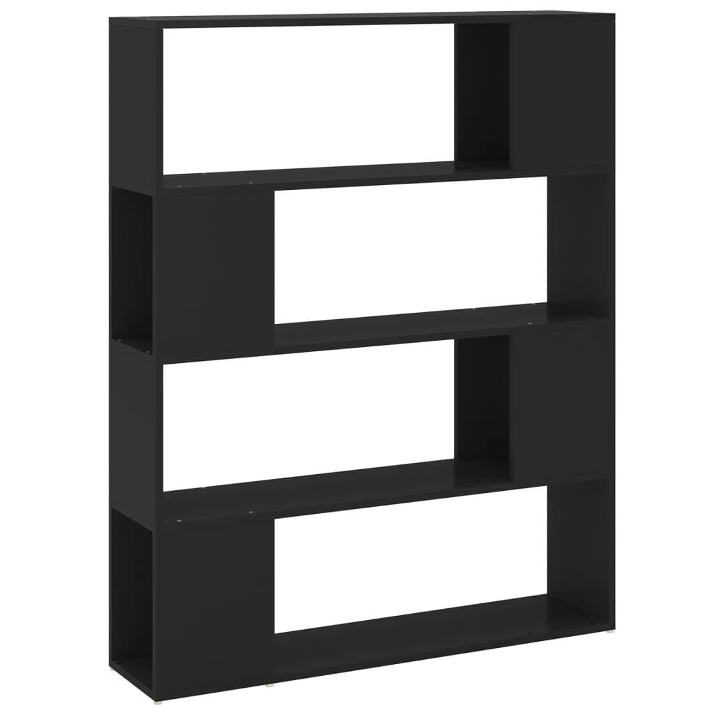 vidaXL Bücherregal Raumteiler Schwarz 100x24x124 cm