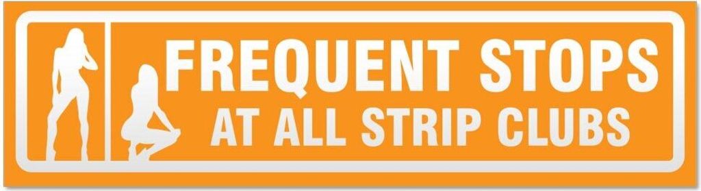 Kiwistar - Autoaufkleber - Orange - 45 x 12 cm - Frequent Stops Girls Club invertiert - Hinweis Aufkleber Sticker für Auto, Kfz, Fahrrad, PKW, LKW