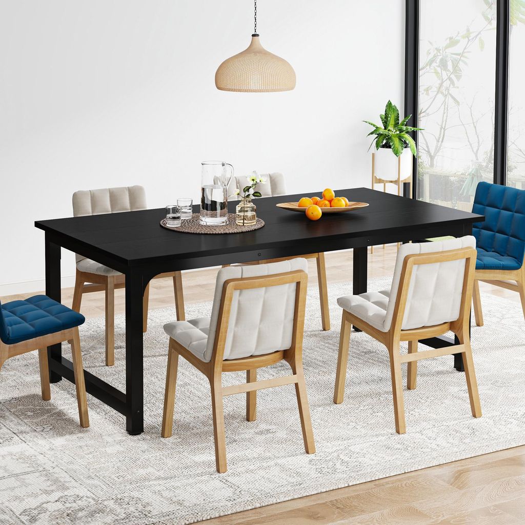 Tribesigns Esstisch, industrieller Küchentisch für 4–6 Personen, rechteckiger Esstisch für Esszimmer, Küche, Wohnzimmer, mit robusten Metallb...