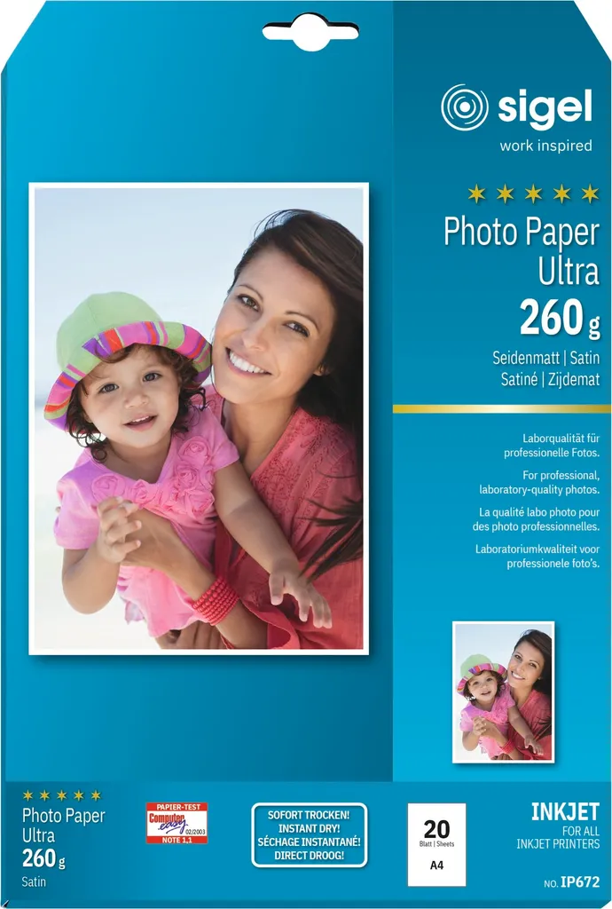 Sigel IP672 A4 260g - Carta Fotografica Effetto Seta per Artisti