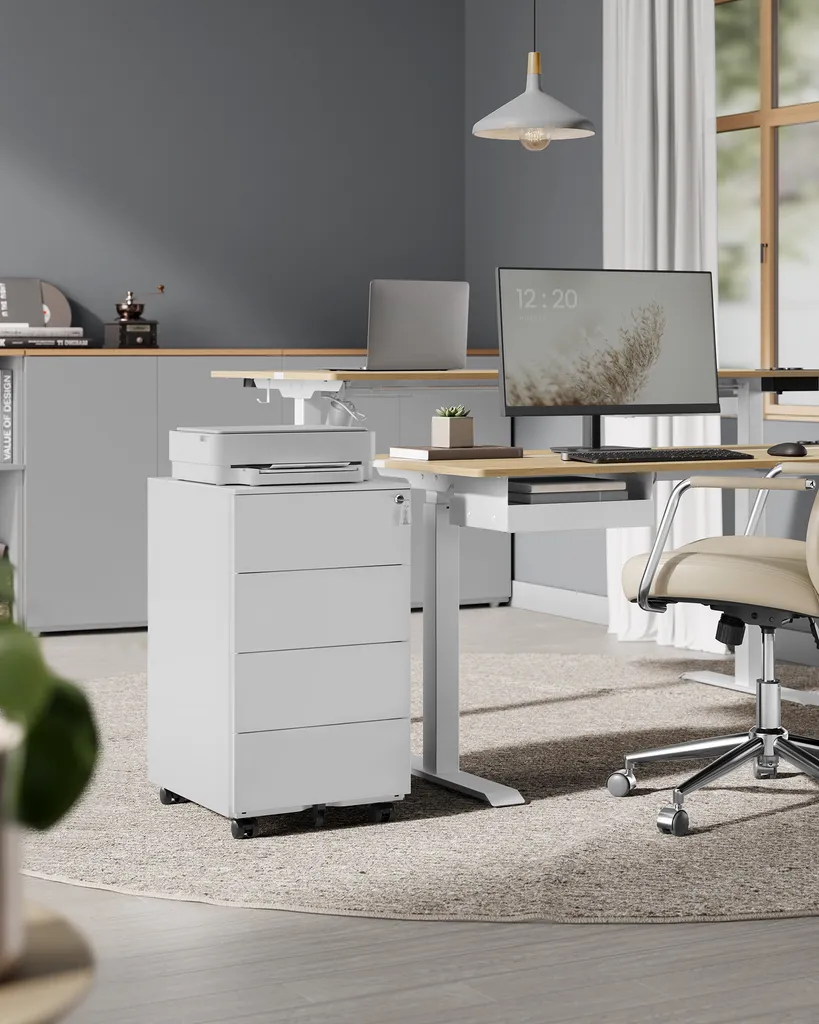 Caisson à roulettes pour bureau désordonné, solution de rangement à clé